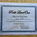 Reiki certificate